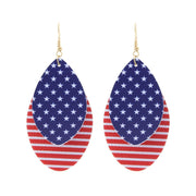 American Flag Teardrop Layer Earrings