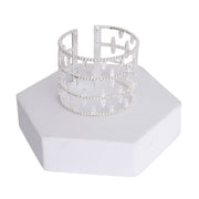 Silver CZ Memory Wire Cuff