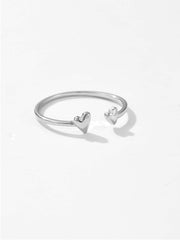 925 Sterling Silver Heart Open Ring