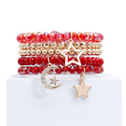 Red and Gold Glass Star Bracelets