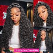 250% 220% High Density Deep Wave Frontal Wig 13x6 HD Lace Water Curly Wigs 30 34inches Brazilian Lace Closure Wig Pre Plucked