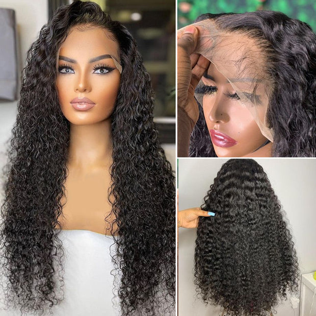 30 40 Inch Deep Wave Frontal Wig Curly Human Hair Wigs Brazilian Water Wave Lace Front Wig 13x4 Hd Lace Frontal Wig Full Remy