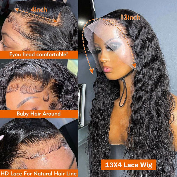 30 40 Inch Deep Wave Wig13x4 13x6 360 HD Transparent Lace Front Hd Wig HD Lace Frontal Curly Brazilian Human Hair Wigs For Women