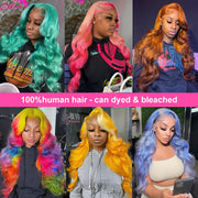 30 38 Inch Brazilian Body Wave 613 Honey Blonde 13x6 HD Transparent Lace Front Human Hair Wigs For Women 13x4 Lace Frontal Wig