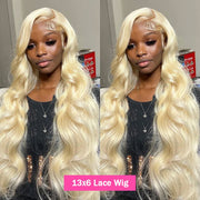 30 38 Inch Brazilian Body Wave 613 Honey Blonde 13x6 HD Transparent Lace Front Human Hair Wigs For Women 13x4 Lace Frontal Wig