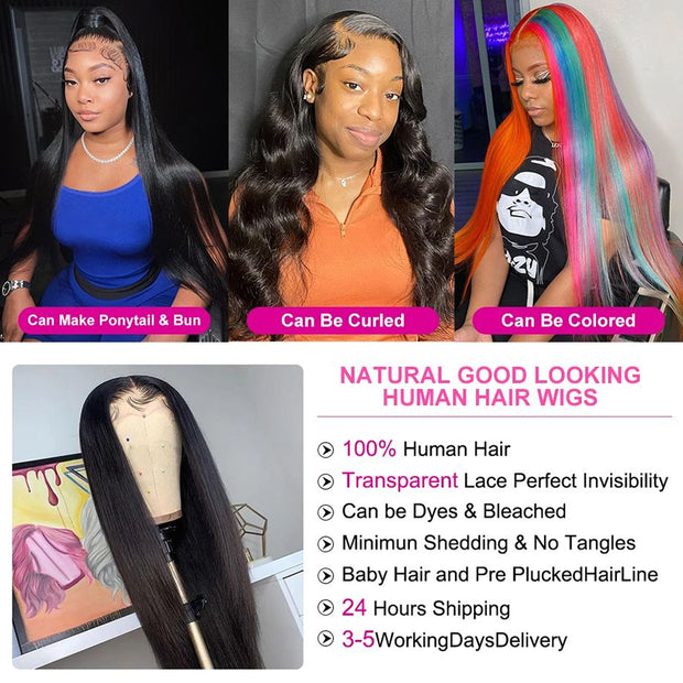 13x6 Lace Frontal Human Hair Wig 13x4 Straight Lace Front Wigs Remy 30 Inch Wigs For Black Women Brazilian Wigs