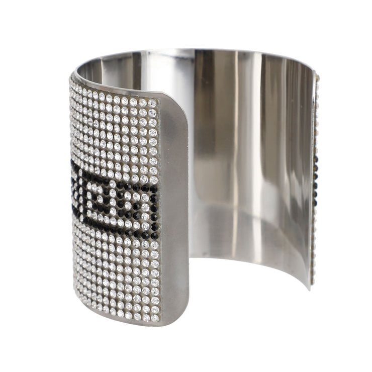 Greek Key Glamour Cuff - Silver Stripe