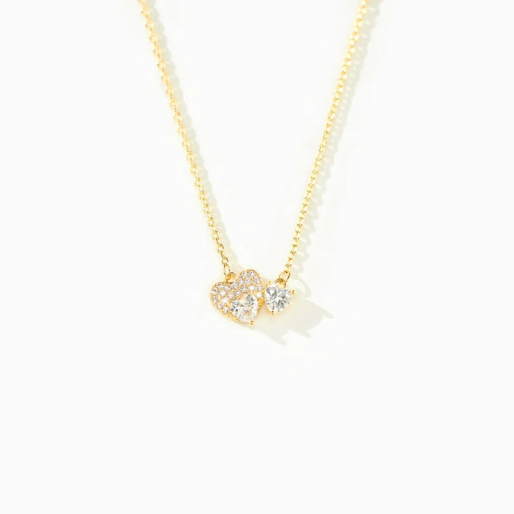 18K Gold-Plated 925 Sterling Silver Zircon Heart Necklace