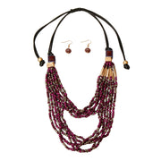 Purple Bead and Cord Set