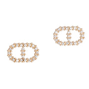 Gold Rhinestone Infinity Studs