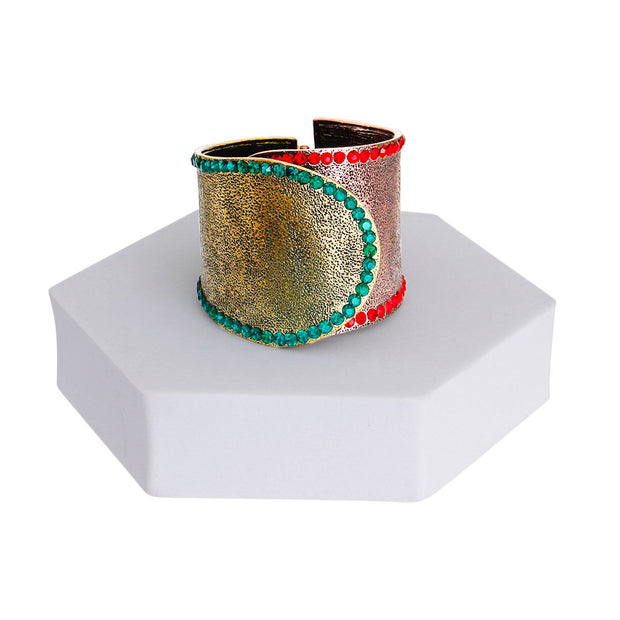 Mixed Metal Hinge Wrap Cuff