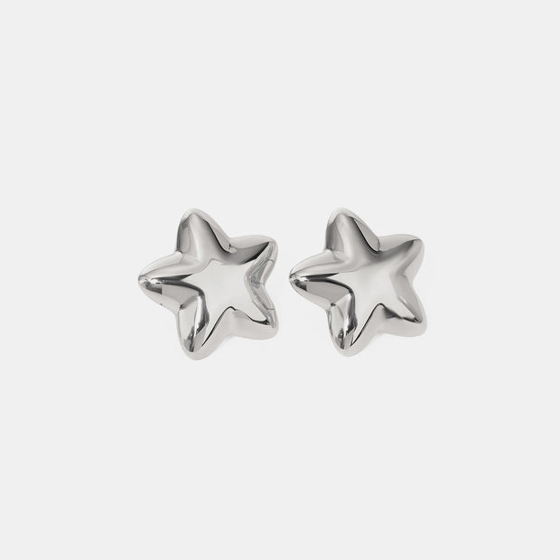 Stainless Steel Star Stud Earrings