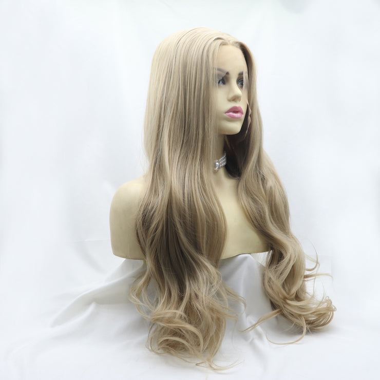 13*3" Lace Front Wigs Synthetic Long Wavy 24" 130% Density