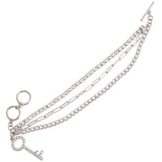 Silver Layered Chain Key Bracelet