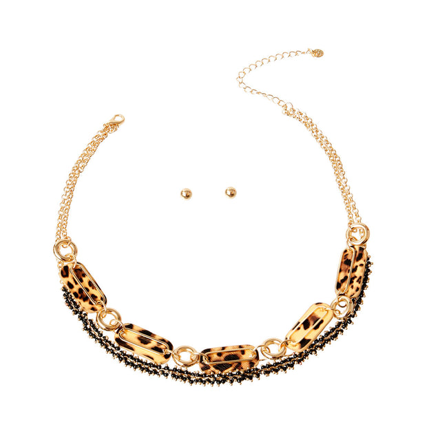 Elegant Gold Leopard Link Set