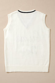 White Vintage Game Day Sweater Vest