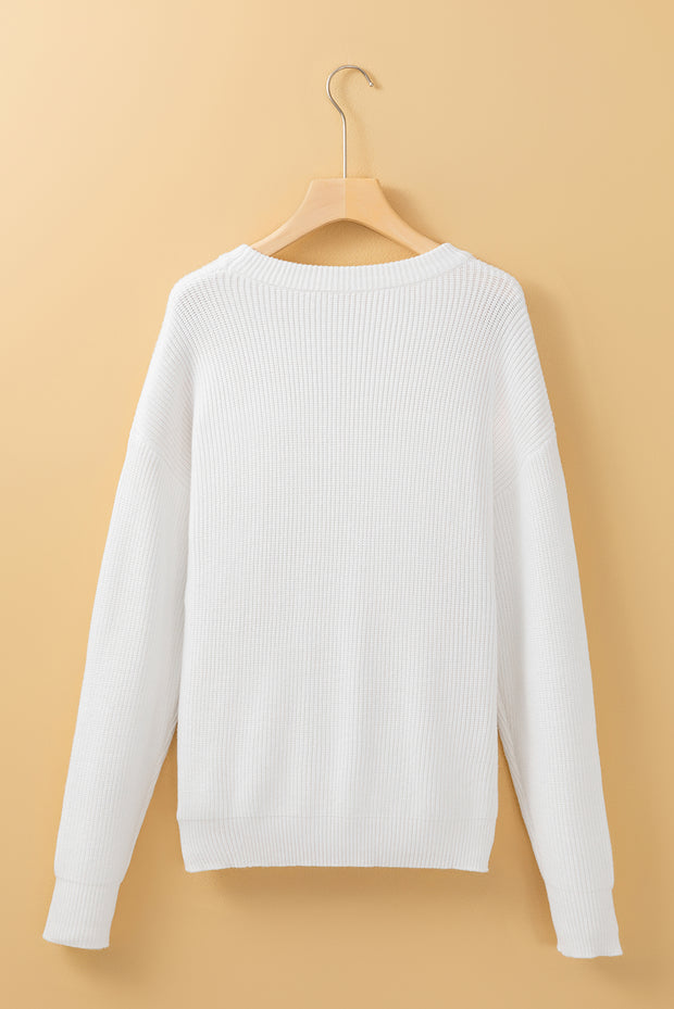 White Hello Pumpkin Graphic Sweater