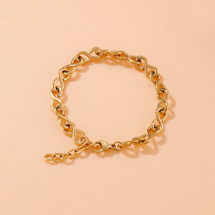 Stainless Steel Figure 8 Chain Link Bracelet