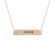 Gold Ribbon HOPE Plate Necklace