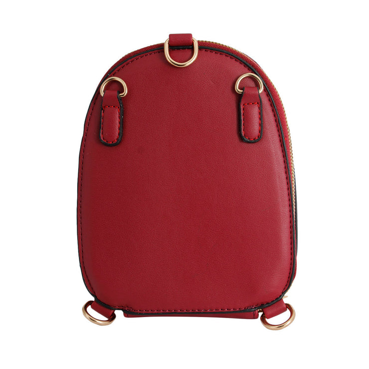 Wine Red Flower Mini Backpack