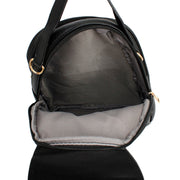 Backpack Black Rounded Small Handbag for Women