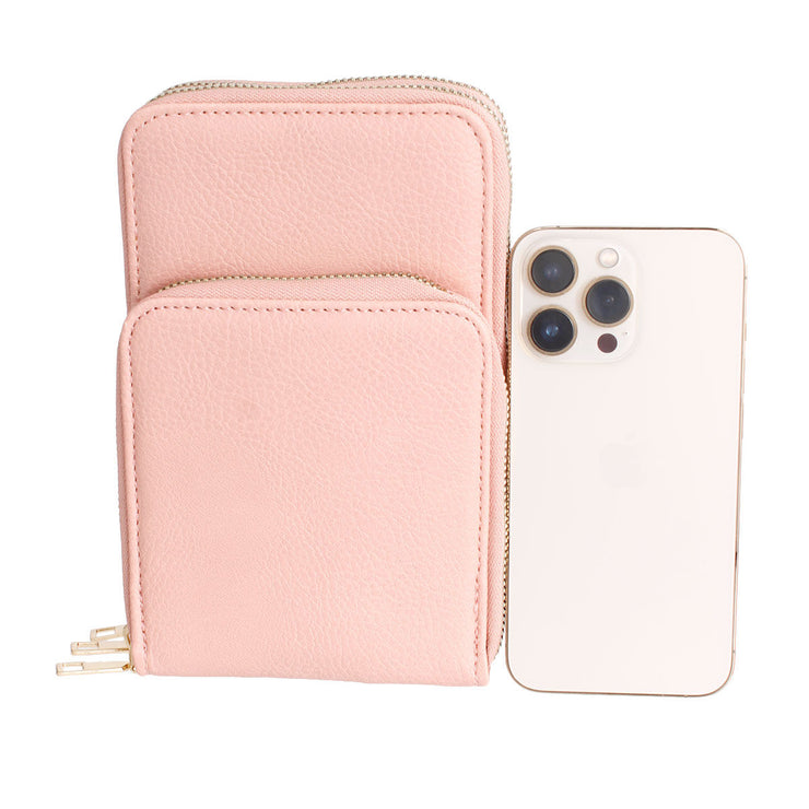 Pink Triple Pocket Crossbody