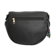 Crossbody Black Love Zipper Saddle Bag for Women