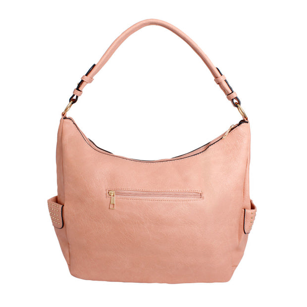 Purse Pink and Gold Stud Hobo Bag for Women