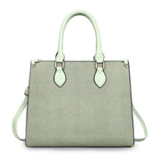 Purse Green Pebble Grain Satchel Handbag for Women