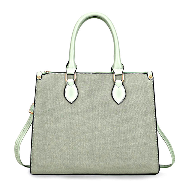 Purse Green Pebble Grain Satchel Handbag for Women