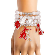 Updated DST White Pearl Charm Bracelets for Women