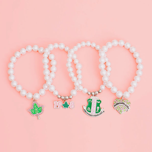 AKA Sorority Inspired Charm Pearl