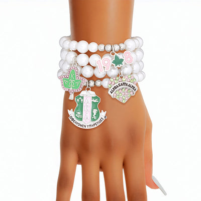 AKA Sorority Inspired Charm Pearl