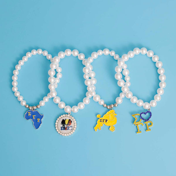 Blue Gold White Pearl Sorority Set