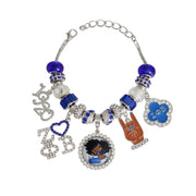 Blue White  ZPB Sorority Charm Bracelet