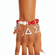 Red White Pearl Delta Soror Bracelet