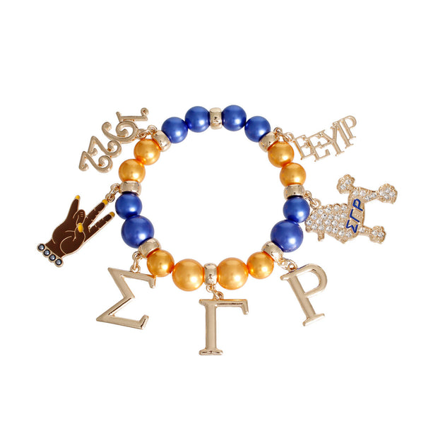 Blue Gold Pearl Sigma Bracelet