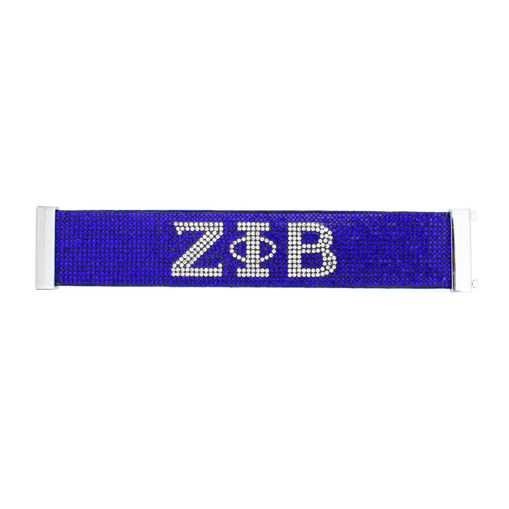 ZPB Sorority Blue Rhinestone Magnetic Bracelet