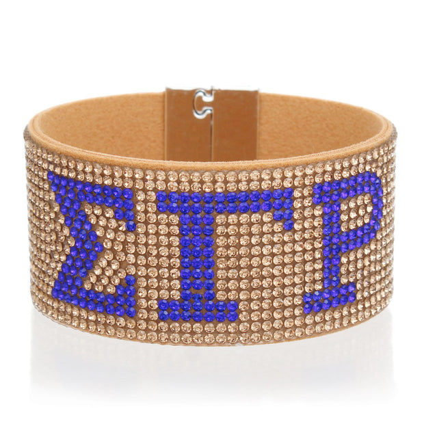 SGRHO Sorority Gold Rhinestone Magnetic Bracelet