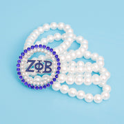 Pearl Bracelet Zeta Phi Blue White for Women