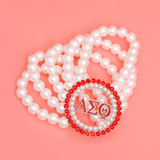 DST Pearl Red White Stackable Bracelet