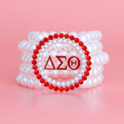 DST Pearl Red White Stackable Bracelet