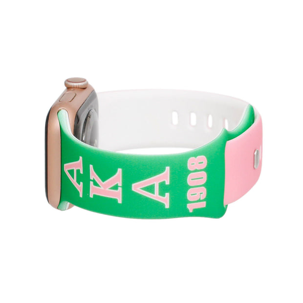 AKA Sorority Pink and Green Watch Band Strap Women