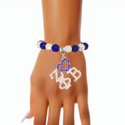 ZPB Blue White Bling Sorority Charm Bracelet