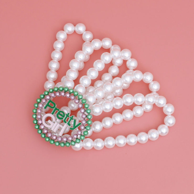 AKA White Pearl 5 Strand Pretty Girl Bracelet