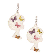 Dangle Multi Med Afro Butterfly Earrings for Women