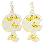 Dangle Yellow Med Afro Butterfly Earrings Women