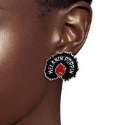 Silver 3 Pcs Black Girl Afro Studs