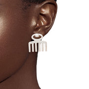 Silver 3 Pcs Black Girl Magic Studs