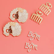 Gold 3 Pcs Black Girl Afro Studs